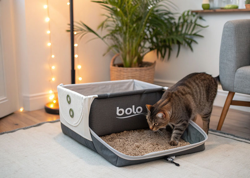 Portable pet care option: Foldable cat litter box leads the new trend of pet travel
