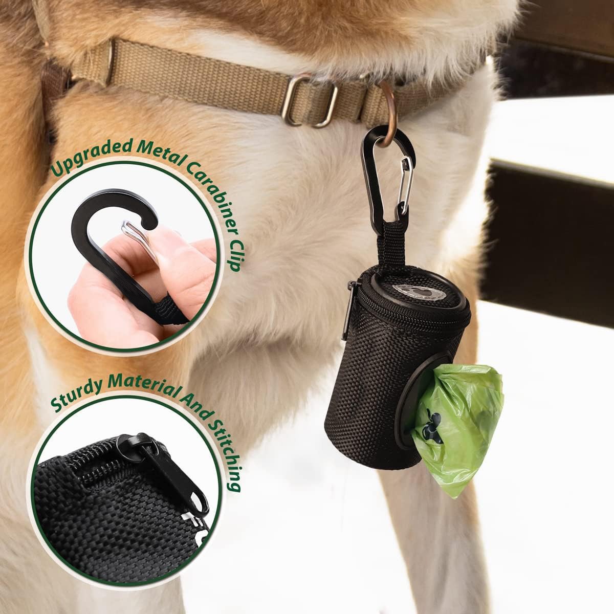 Durable Fabric Dog Poop Bags Dispenser