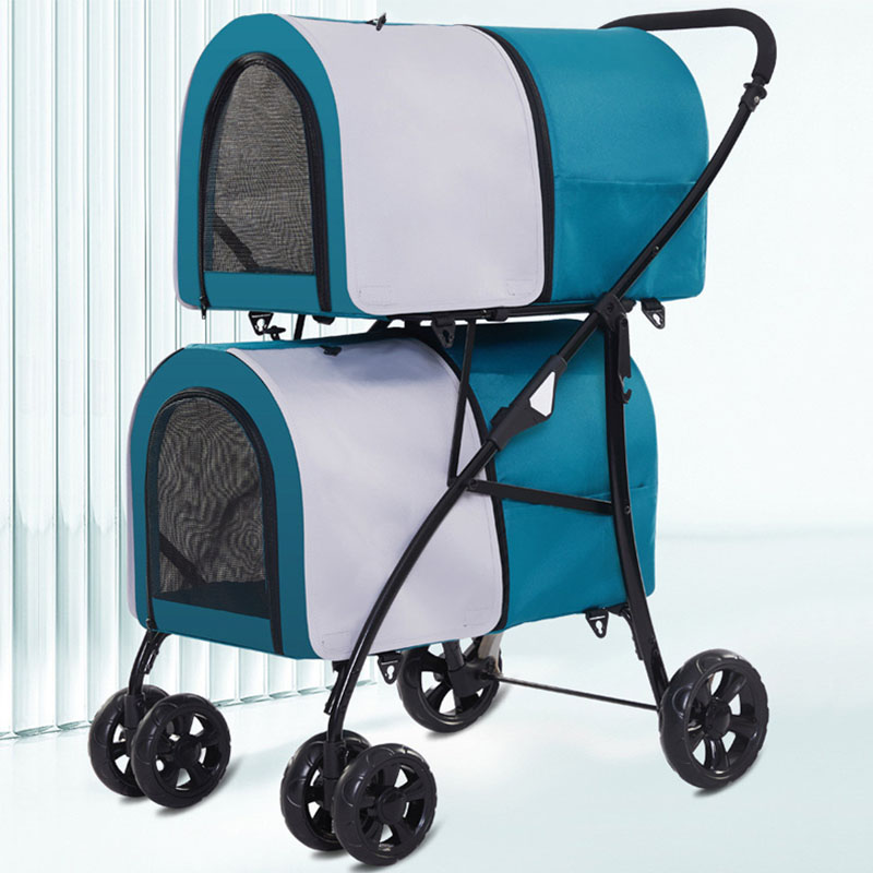 Double Pet Stroller Detachable Carriers
