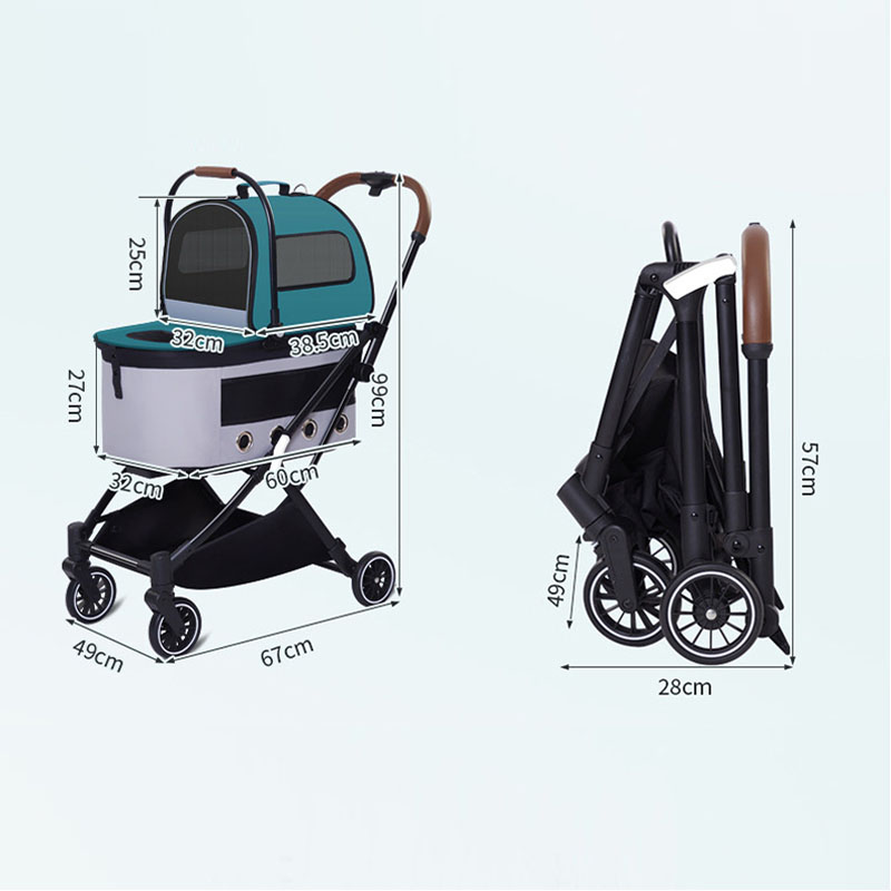 Breathable Mesh Double Pet Stroller