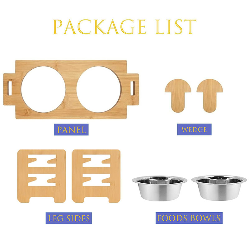 Non-Slip Mango Wood Pet Feeder