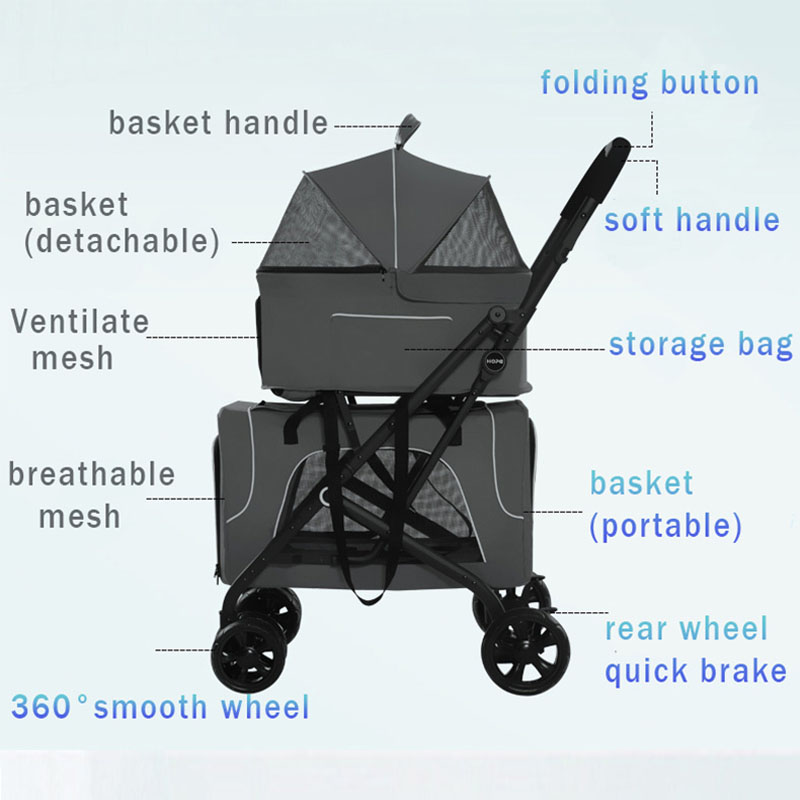 Breathable Oxford Double Cat Stroller