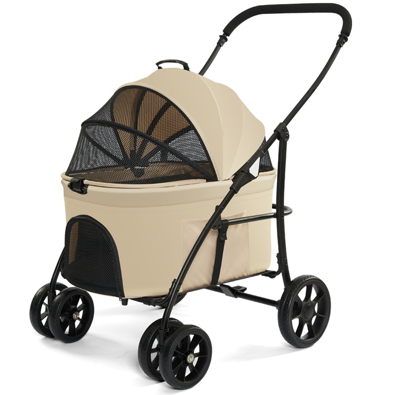 Durable Rubber Wheels Puppy Stroller 55lb Capacity