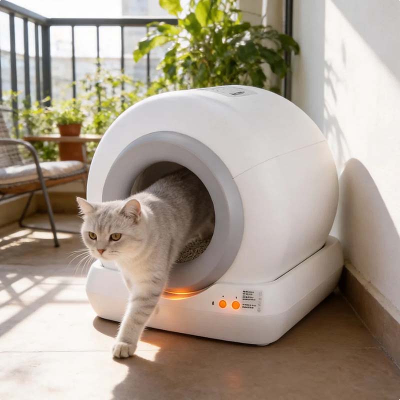 semi-enclosed smart litter box