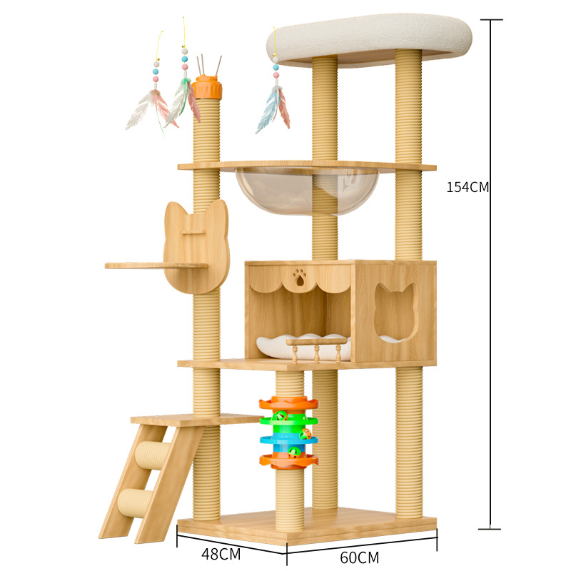 cat house with sisal scratching posts